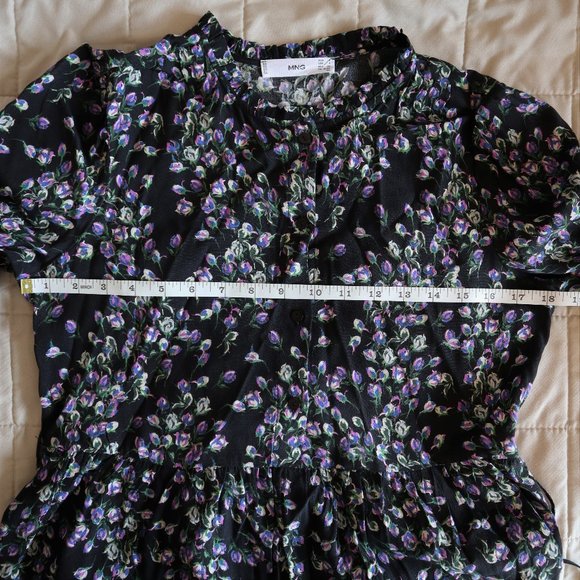 Black and Blue Lavanda Moody Floral Print Long Sleeve Dress - Picture 6 of 9